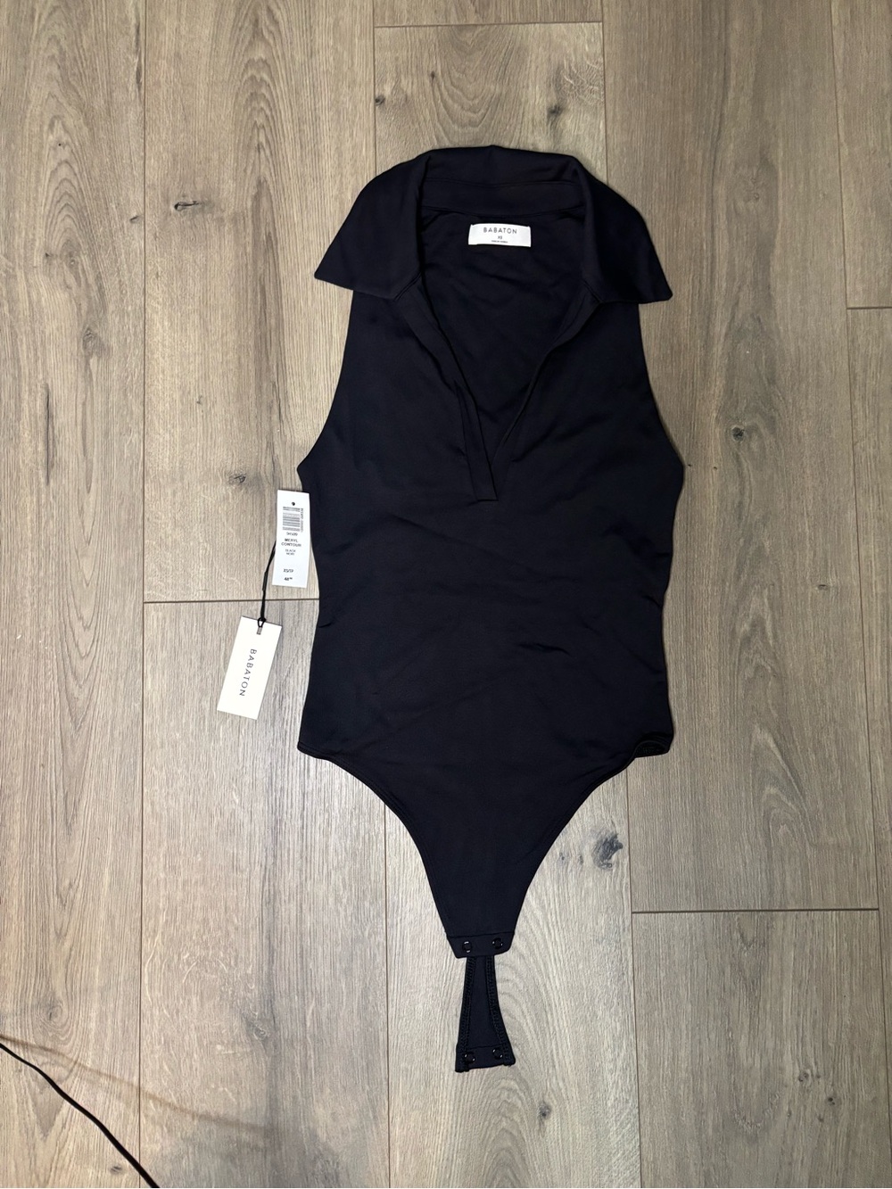 Aritzia Babaton Black Collared One-Piece Bodysuit